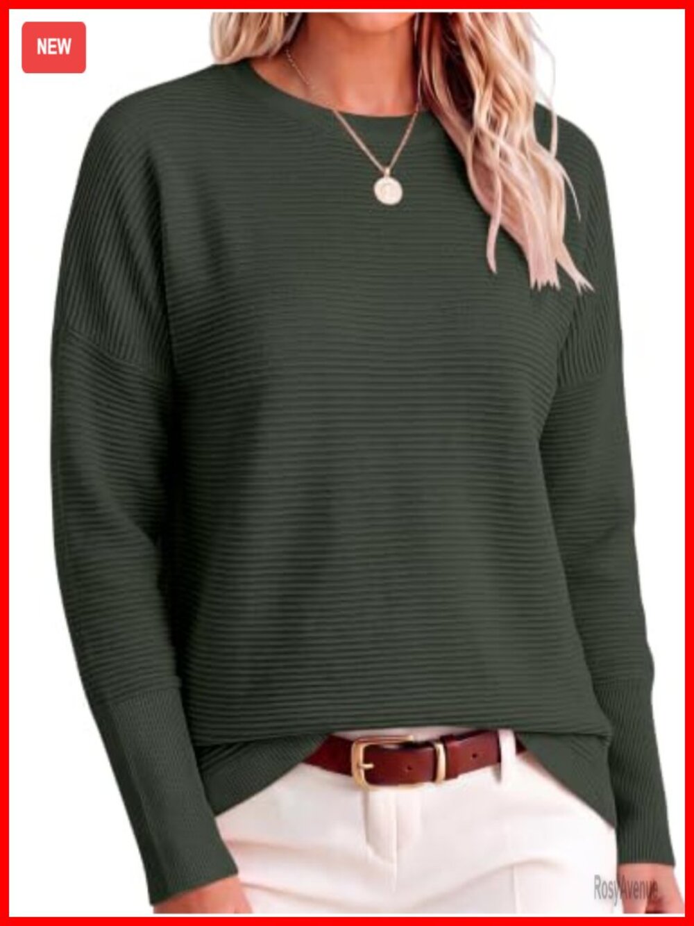 Oversized Long Batwing Sleeve Ribbed Knit Sweater Pullover
